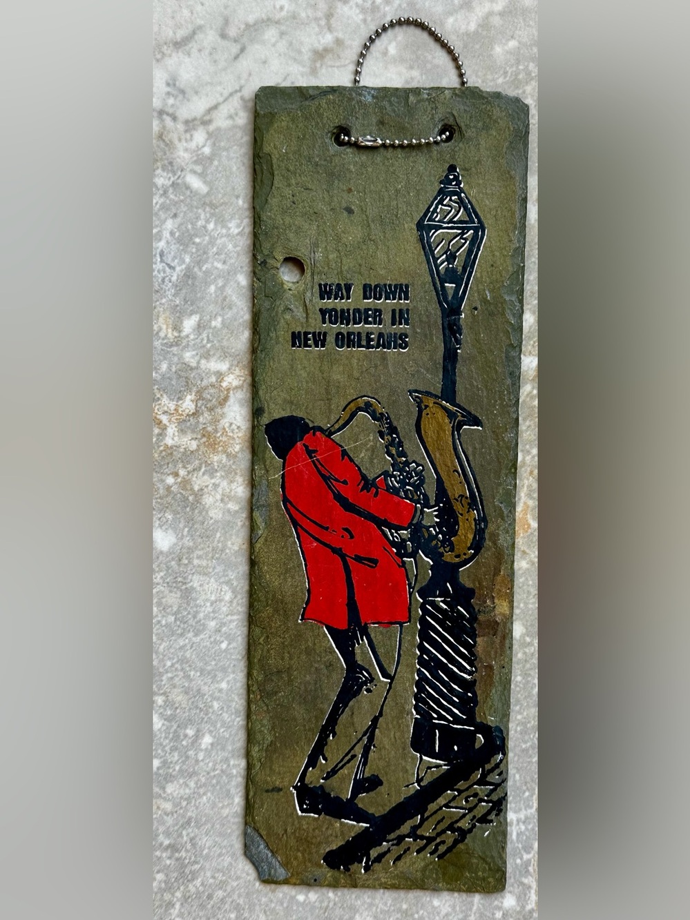 Antique Slate Roof from New Orleans over 100 years old. Hand painted. See below.